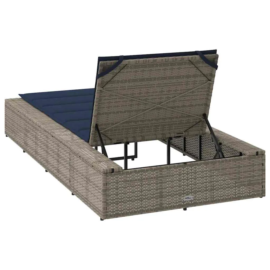 Transat avec coussin flottant gris résine tressée - 47