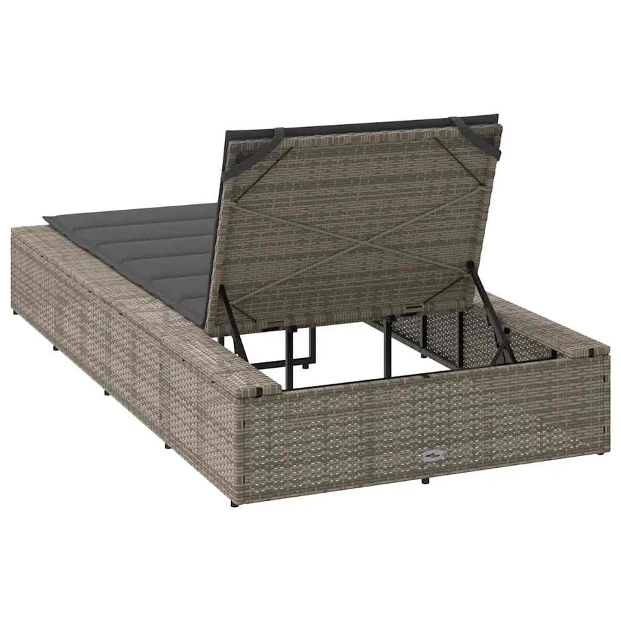 Transat avec coussin flottant gris résine tressée - 8