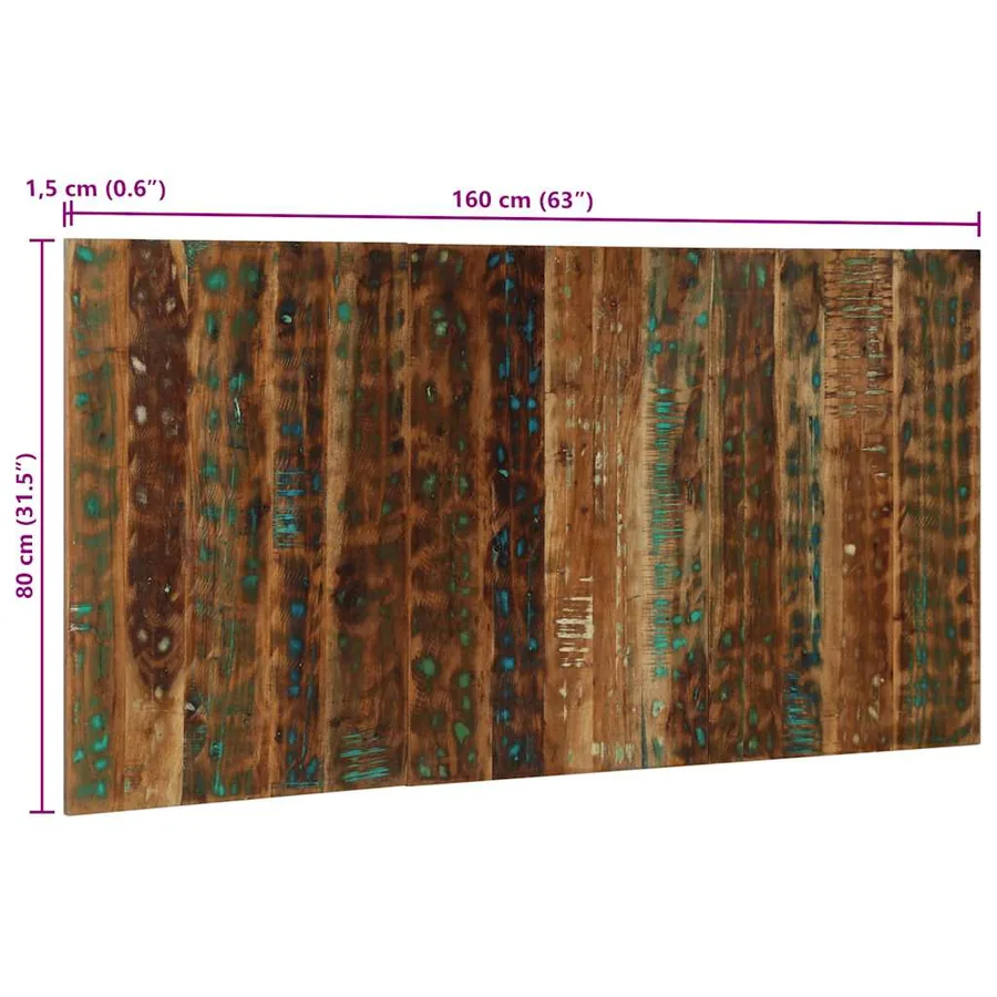 Tête de lit multicolore 160 cm bois massif récupération - 11