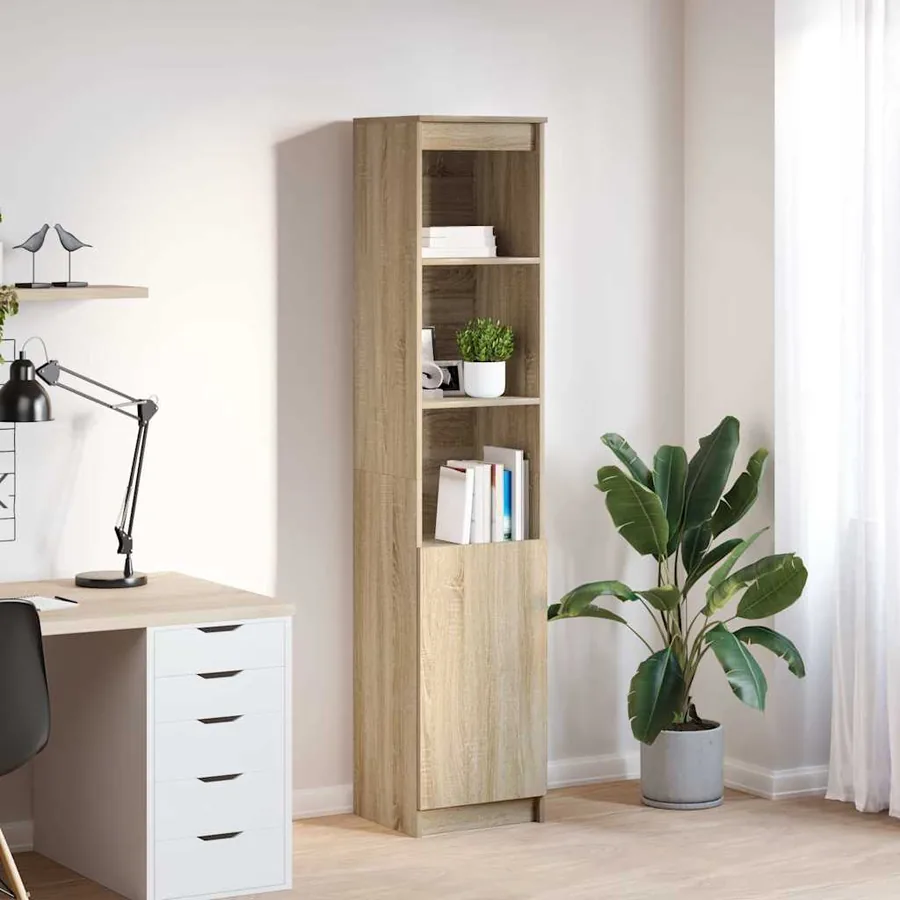 Buffet haut chêne sonoma 37,5x35x180 cm bois d'ingénierie