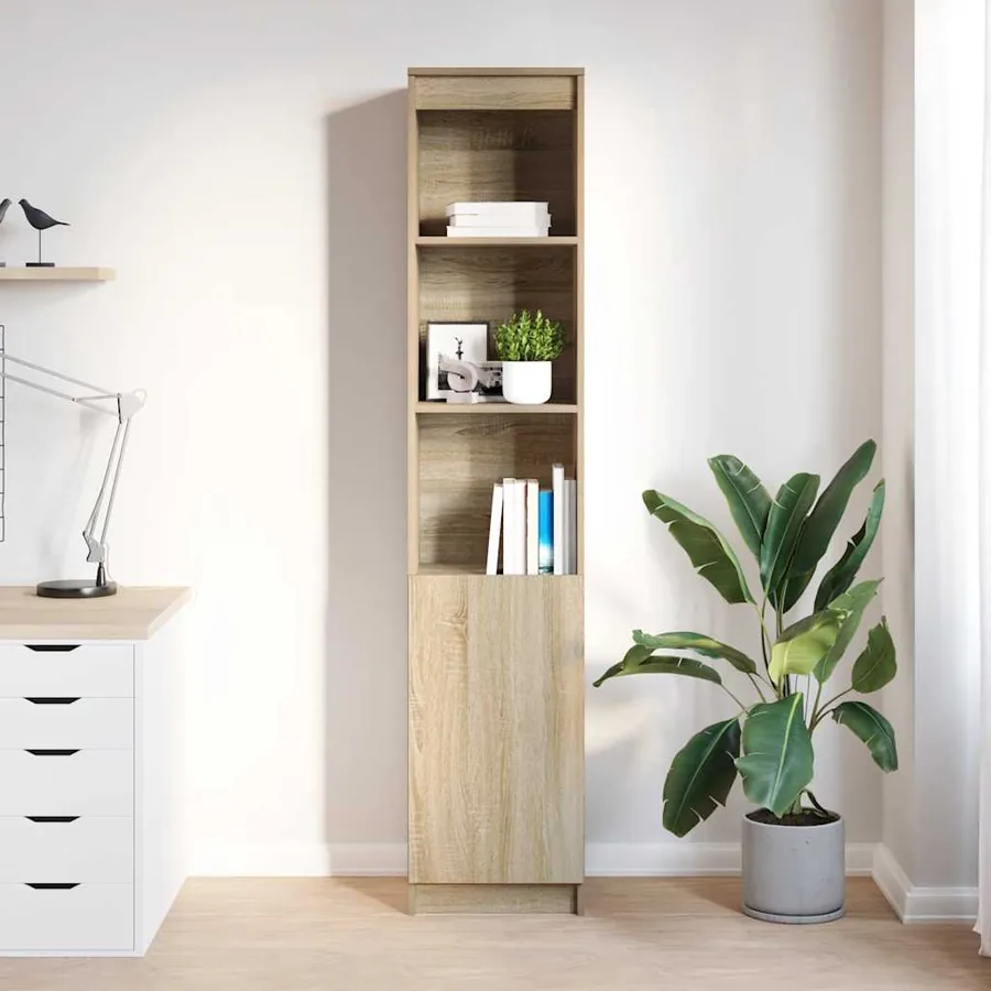 Buffet haut chêne sonoma 37,5x35x180 cm bois d'ingénierie - 3