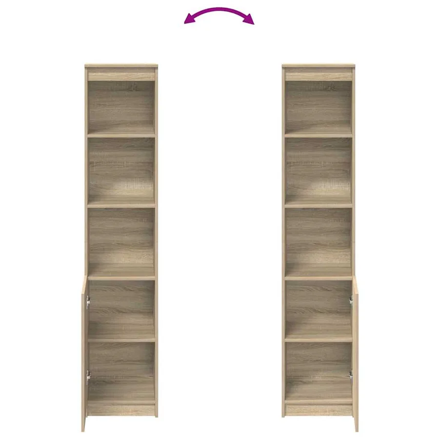 Buffet haut chêne sonoma 37,5x35x180 cm bois d'ingénierie - 8