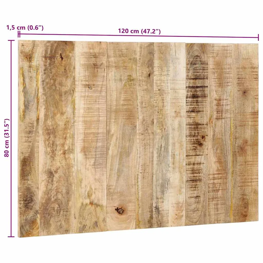 Tête de lit 120 cm bois de manguier brut massif - 11