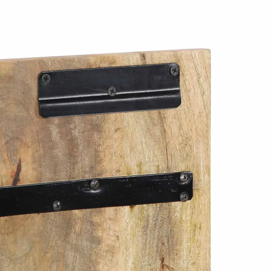 Tête de lit 120 cm bois de manguier brut massif - 8