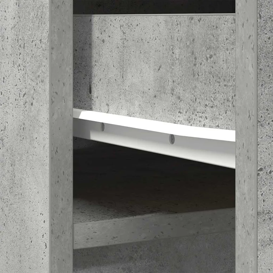 Buffet haut gris béton 37,5x35x180 cm bois d'ingénierie - 10