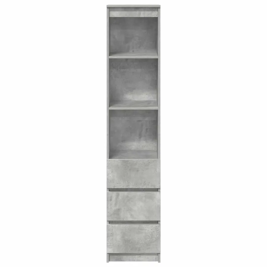 Buffet haut gris béton 37,5x35x180 cm bois d'ingénierie - 6