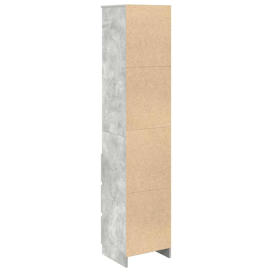Buffet haut gris béton 37,5x35x180 cm bois d'ingénierie - 8