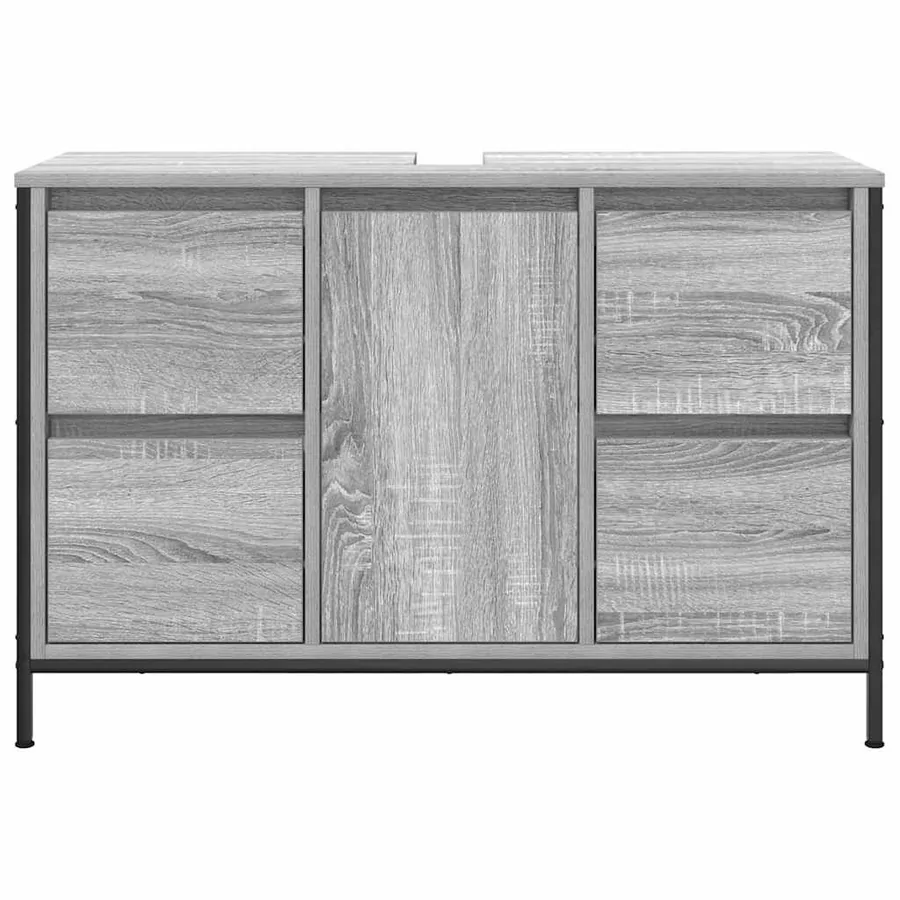 Meuble sous-vasque avec tiroirs sonoma gris 90x34,5x60cm - 6