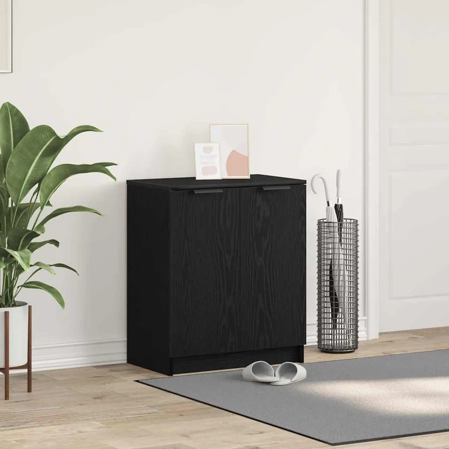 Cabinet à chaussures avec étagère Chêne noir 59 x 35 x 70 cm