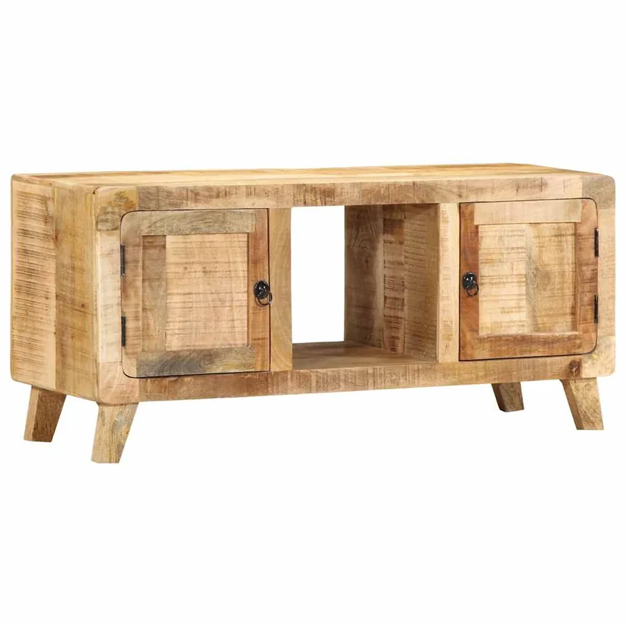 Meuble TV 105x46x32 cm bois massif de manguier brut - 12