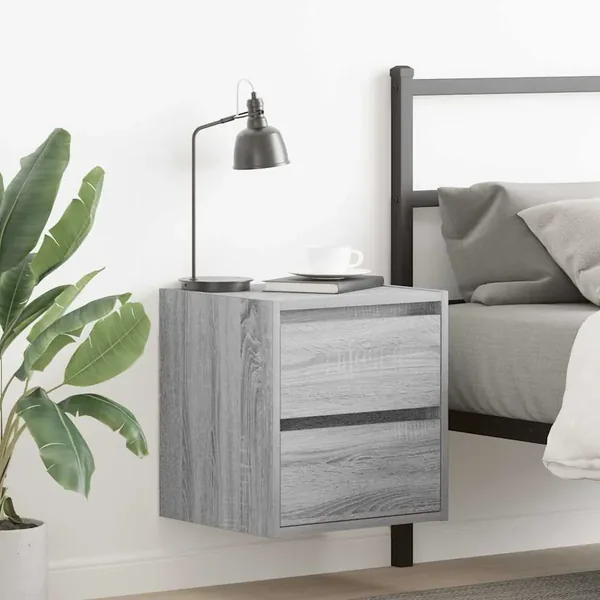 Tables de chevet murales 2 pcs sonoma gris 38x34x40 cm