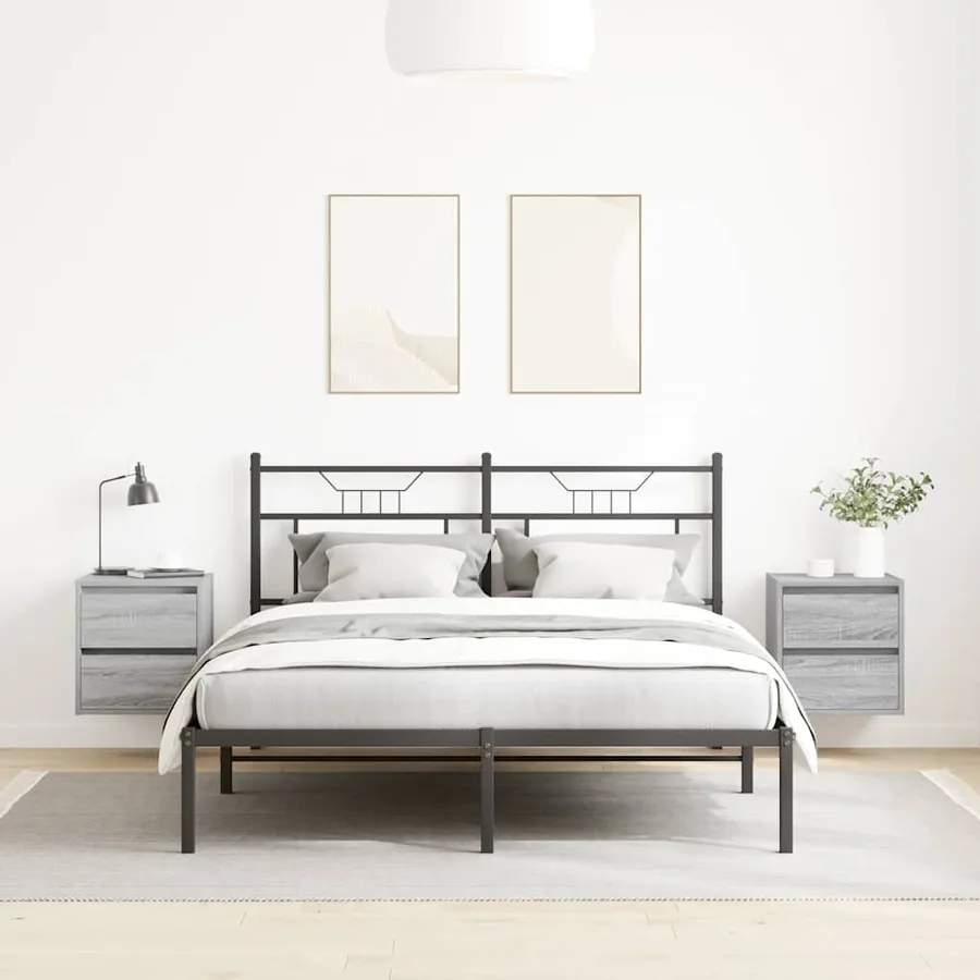 Tables de chevet murales 2 pcs sonoma gris 38x34x40 cm - 3