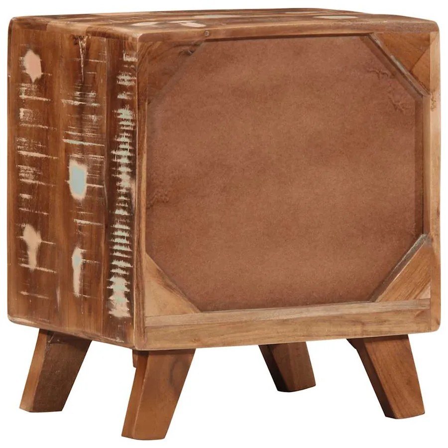 Table de chevet 40x32x46 cm bois massif de récupération - 4