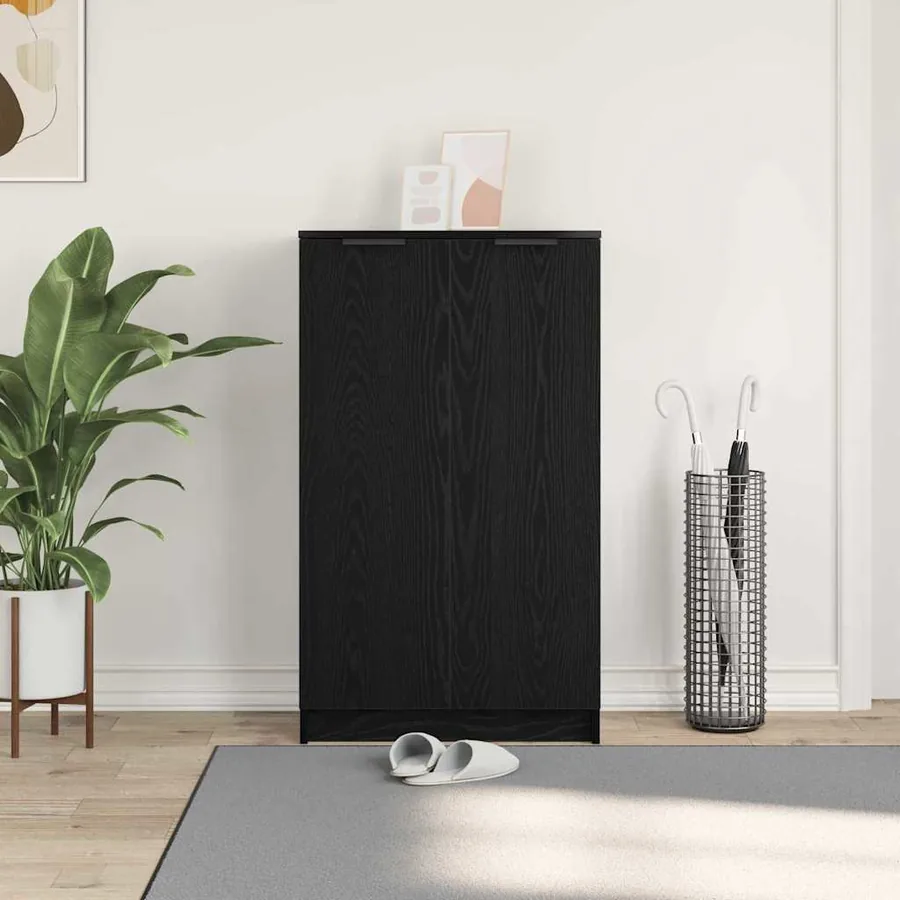 Cabinet à chaussures avec étagère Chêne noir 59 x 35 x 100 cm - 4
