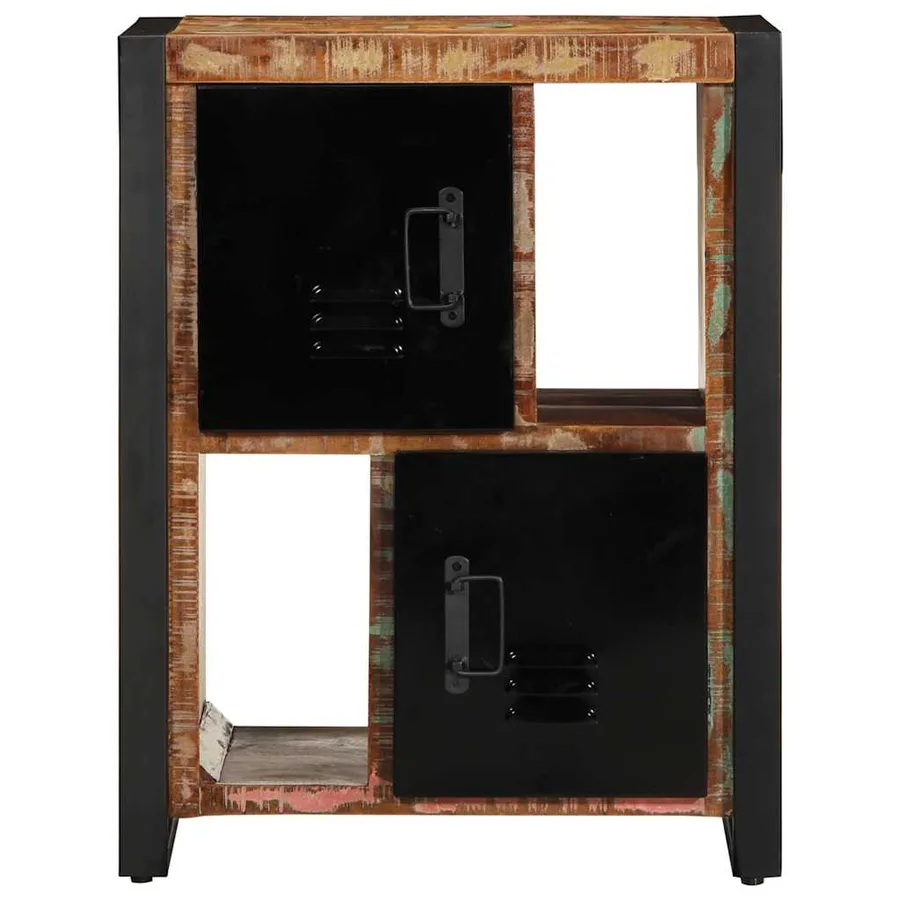 Buffet multicolore 55x35x70 cm bois massif récupération - 2