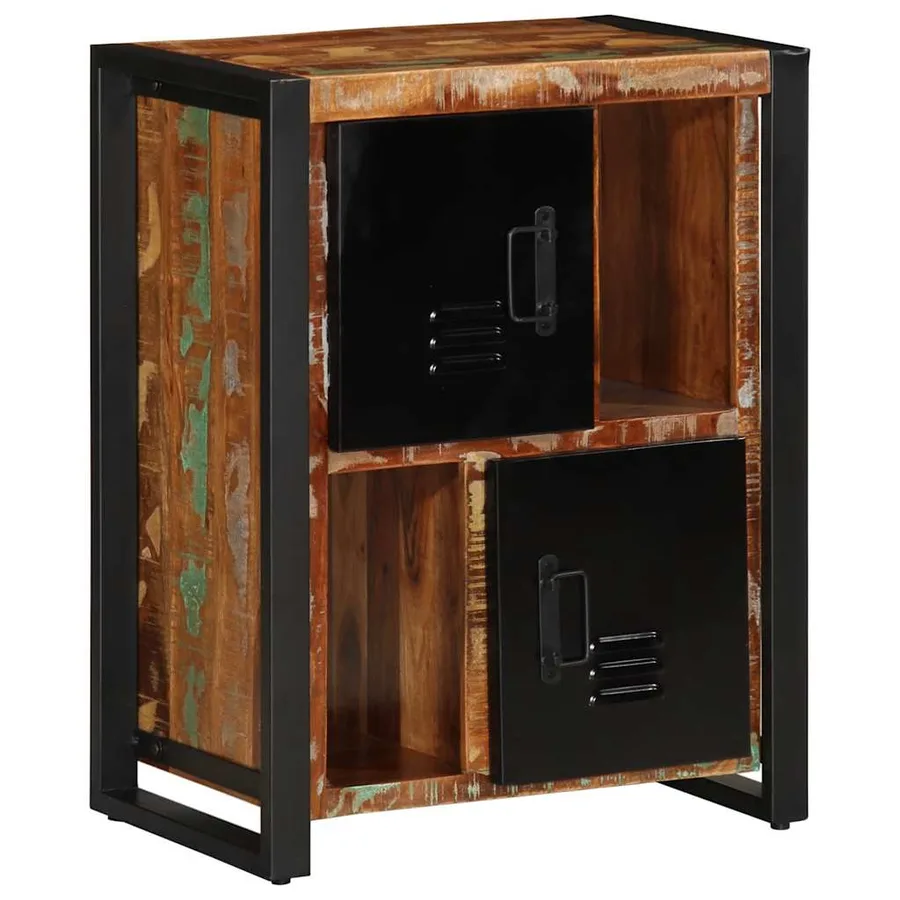 Buffet multicolore 55x35x70 cm bois massif récupération - 3