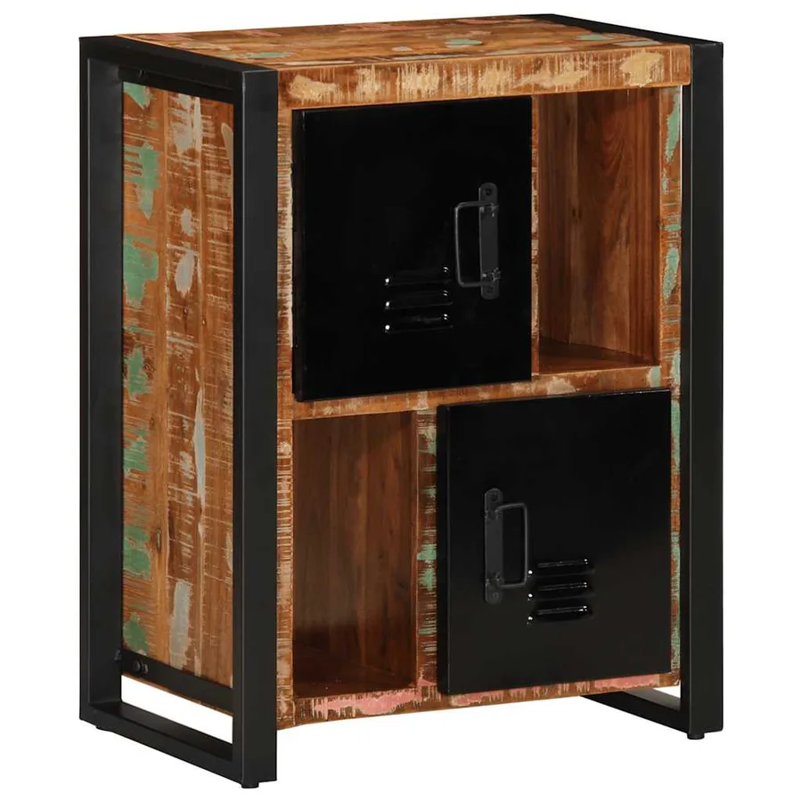 Buffet multicolore 55x35x70 cm bois massif récupération - 4