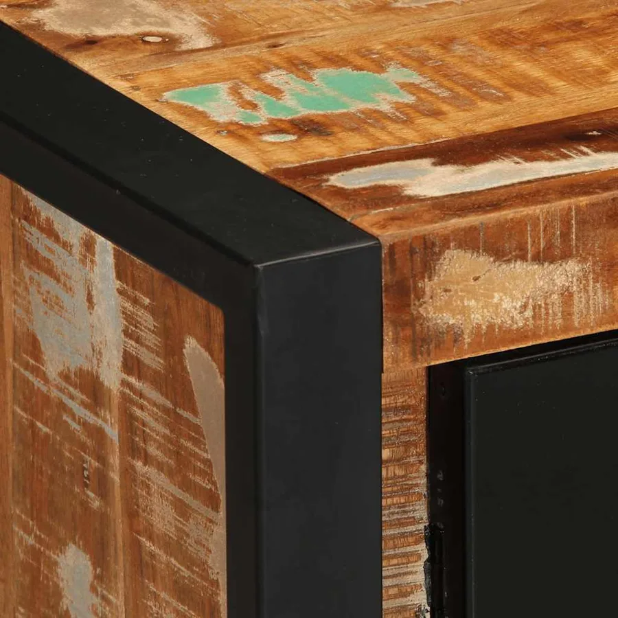 Buffet multicolore 55x35x70 cm bois massif récupération - 8