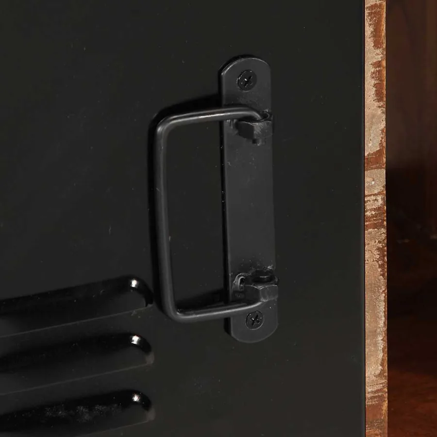 Buffet multicolore 55x35x70 cm bois massif récupération - 9