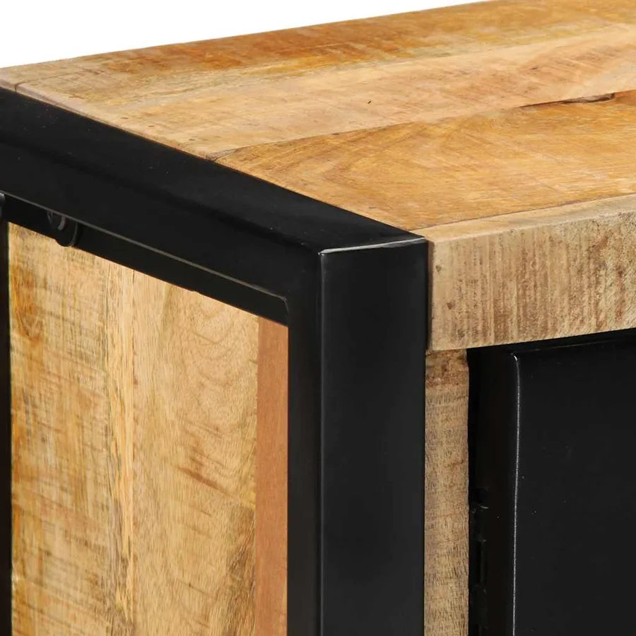 Meuble TV 100x30x40 cm bois massif de manguier brut - 5