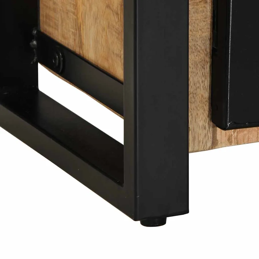 Meuble TV 100x30x40 cm bois massif de manguier brut - 7