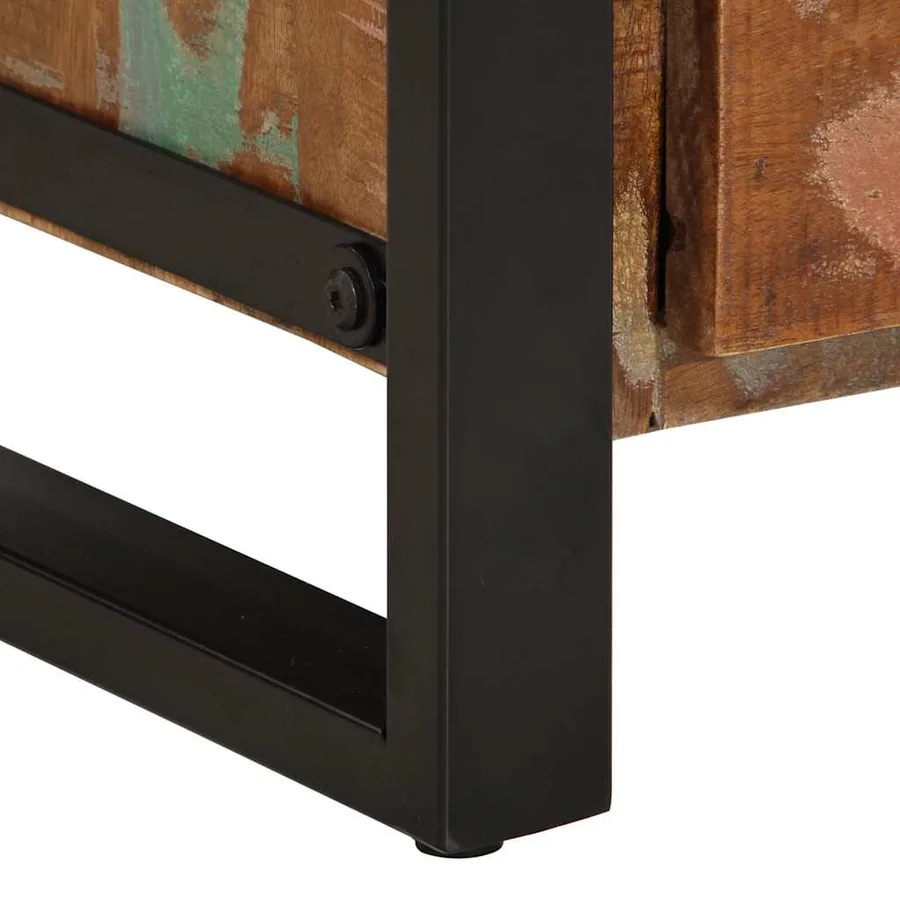 Armoire à tiroir multicolore 40x40x75 cm bois de récupération - 10