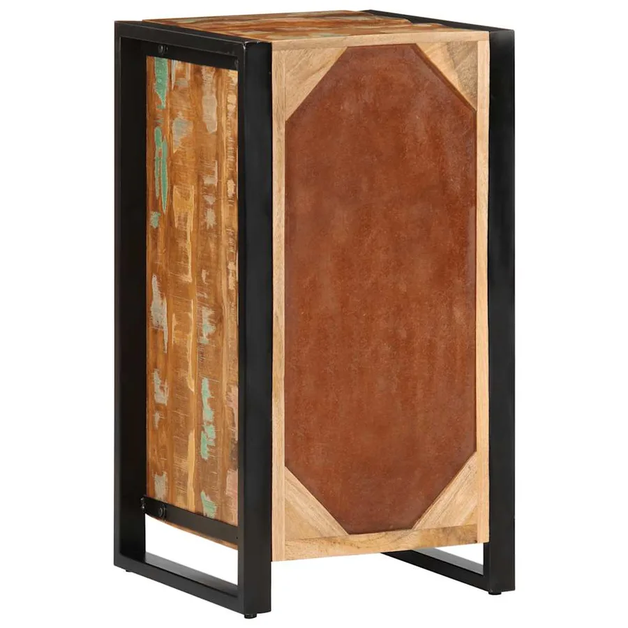 Armoire à tiroir multicolore 40x40x75 cm bois de récupération - 7