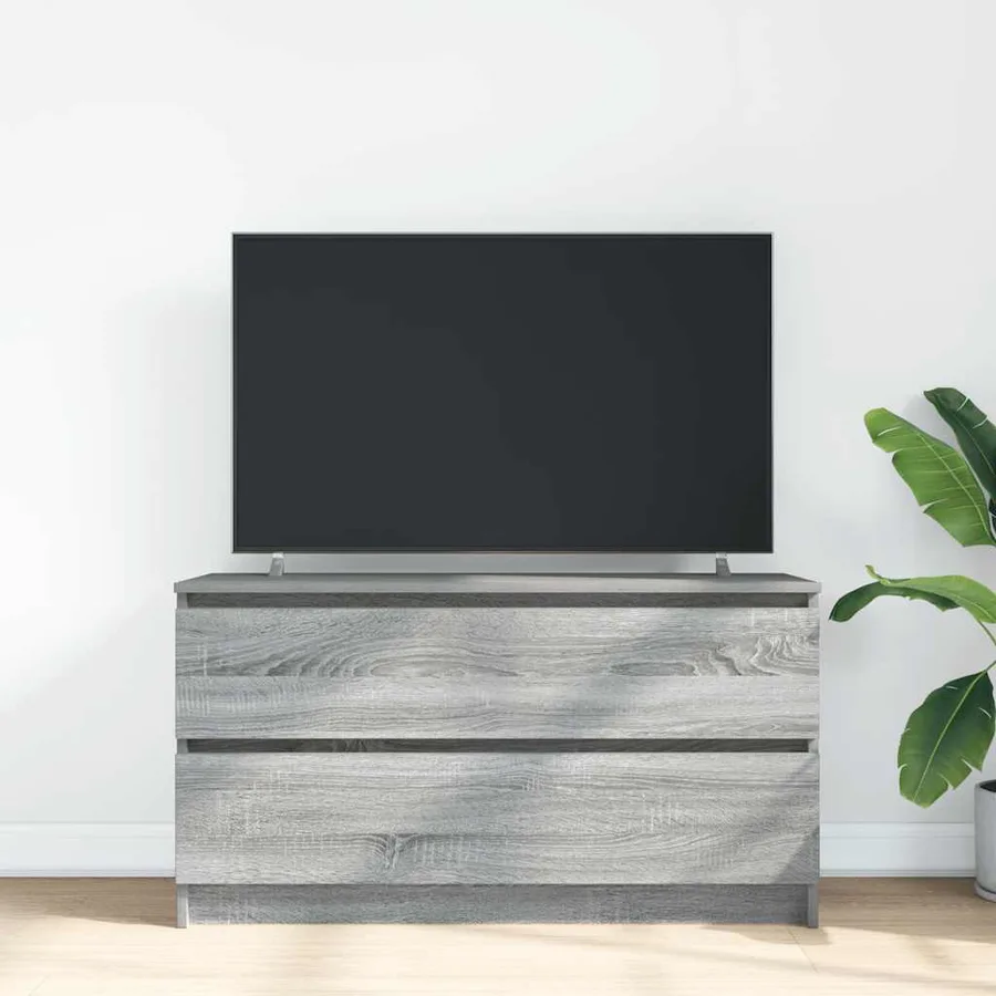 Meuble TV sonoma gris 100x35x54 cm bois d'ingénierie - 3