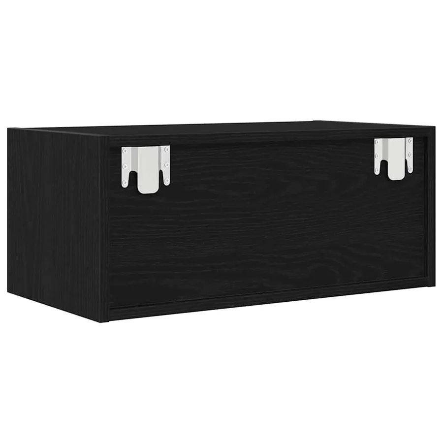 Meuble TV chêne noir 60x31x25,5 cm bois d'ingénierie - 8