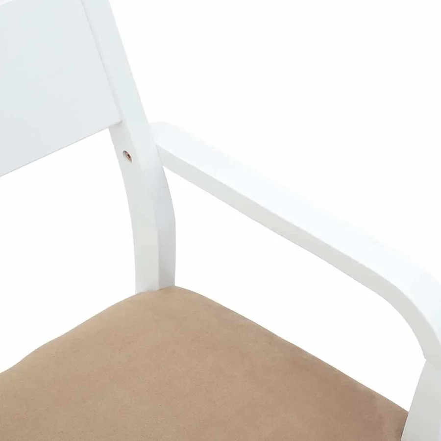 Chaises à manger coussins 2 pcs blanc bois massif caoutchouc - 8