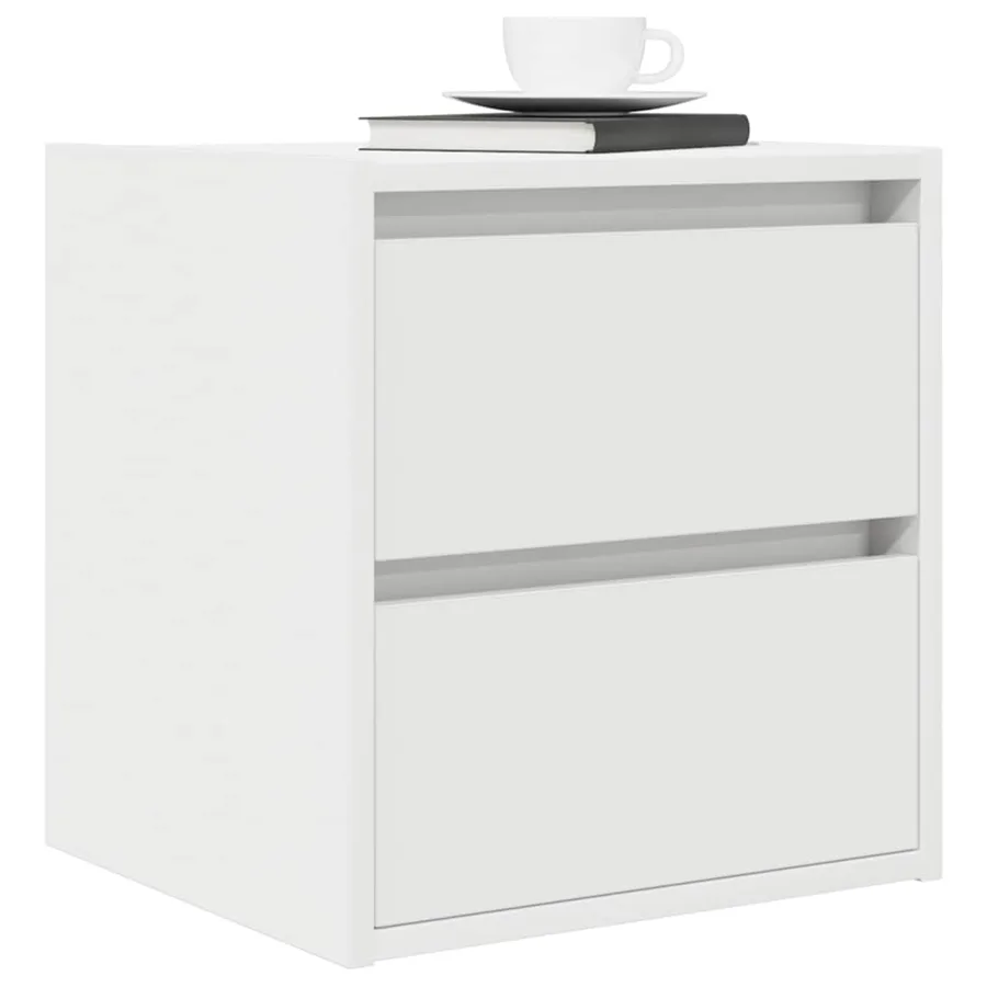 Table de chevet murale blanc 38x34x40 cm - 4