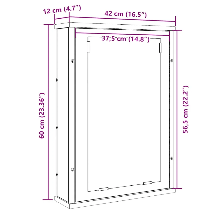 Armoire à miroir de salle de bain chêne noir bois ingénierie - 11