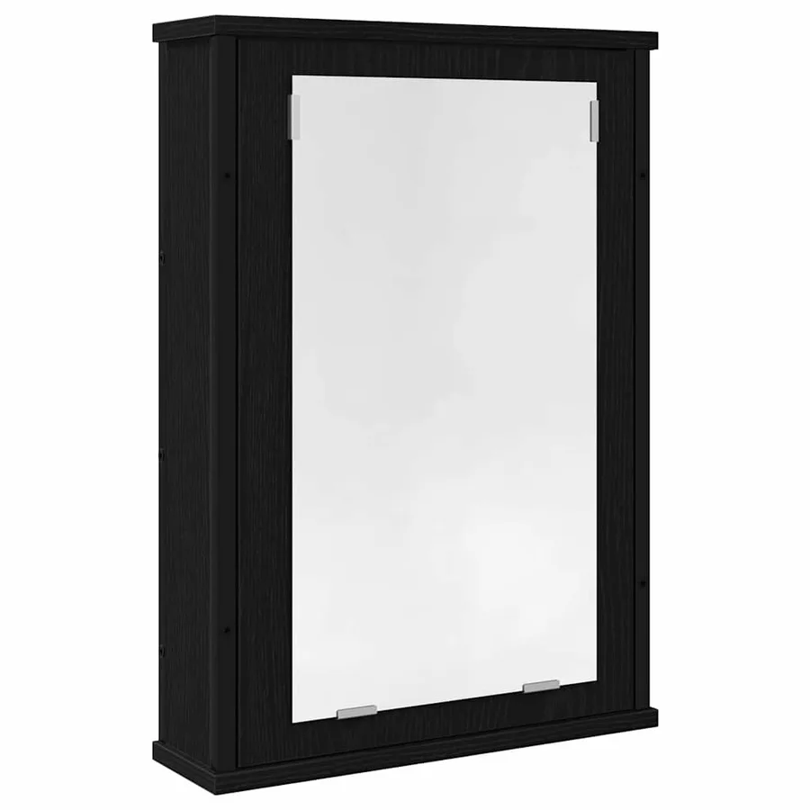 Armoire à miroir de salle de bain chêne noir bois ingénierie - 2