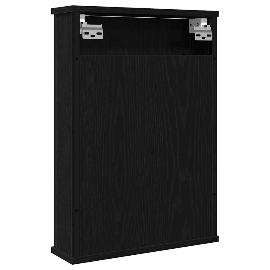 Armoire à miroir de salle de bain chêne noir bois ingénierie - 6