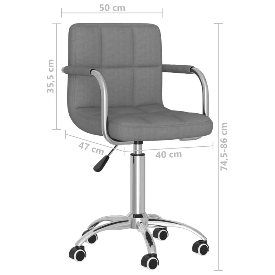 Chaise pivotante de salle à manger Gris clair Tissu - 8