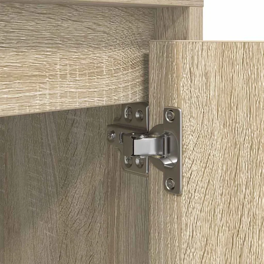 Tables de chevet avec lumières LED 2pcs chêne sonoma 38x34x50cm - 12