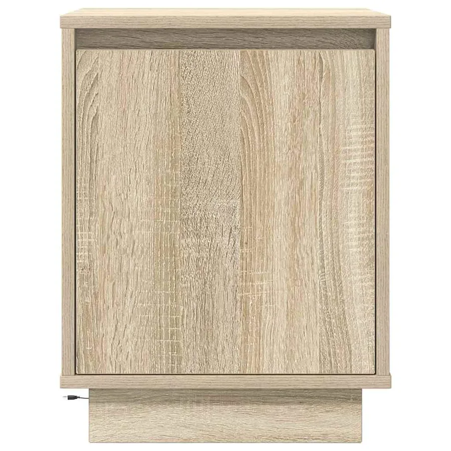 Tables de chevet avec lumières LED 2pcs chêne sonoma 38x34x50cm - 8