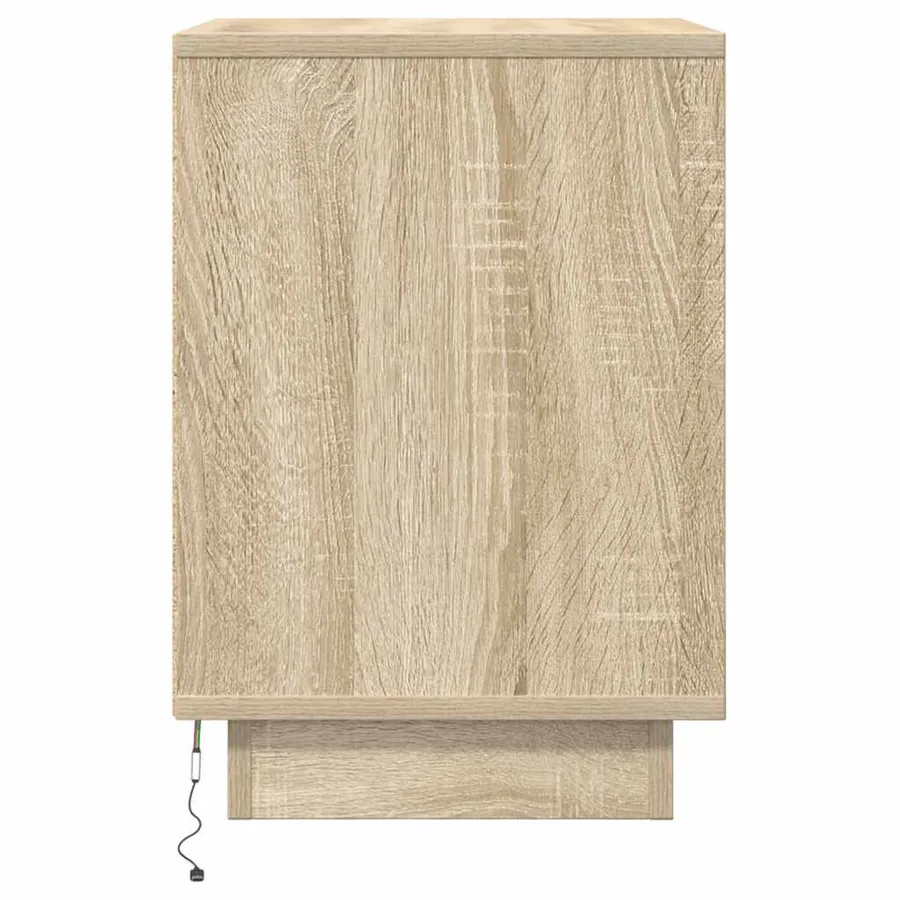 Tables de chevet avec lumières LED 2pcs chêne sonoma 38x34x50cm - 9