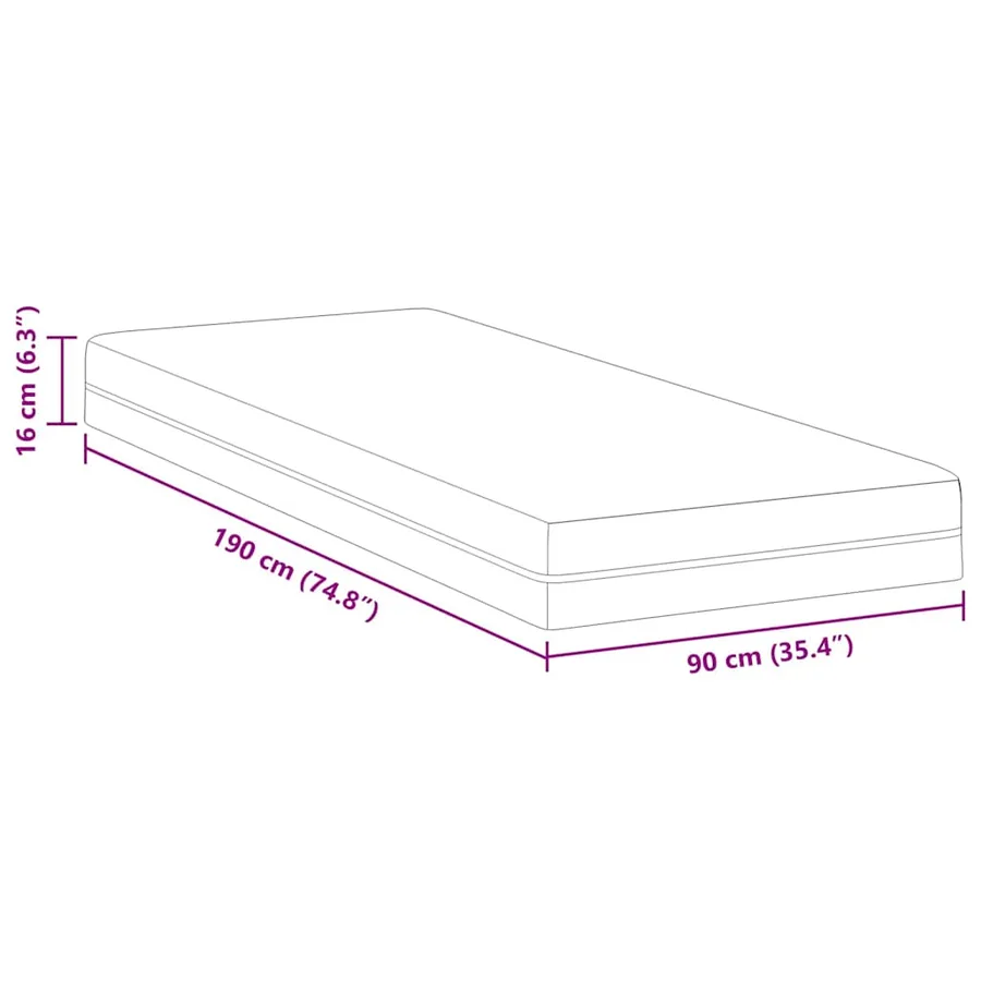 Matelas en mousse à mémoire de forme Moyen 90 x 190 cm - 11