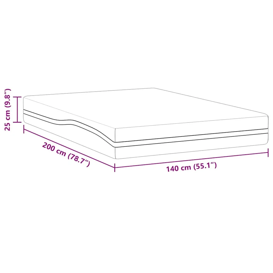Matelas Blanc et Gris 140 x 200 cm Tissu jacquard - 12