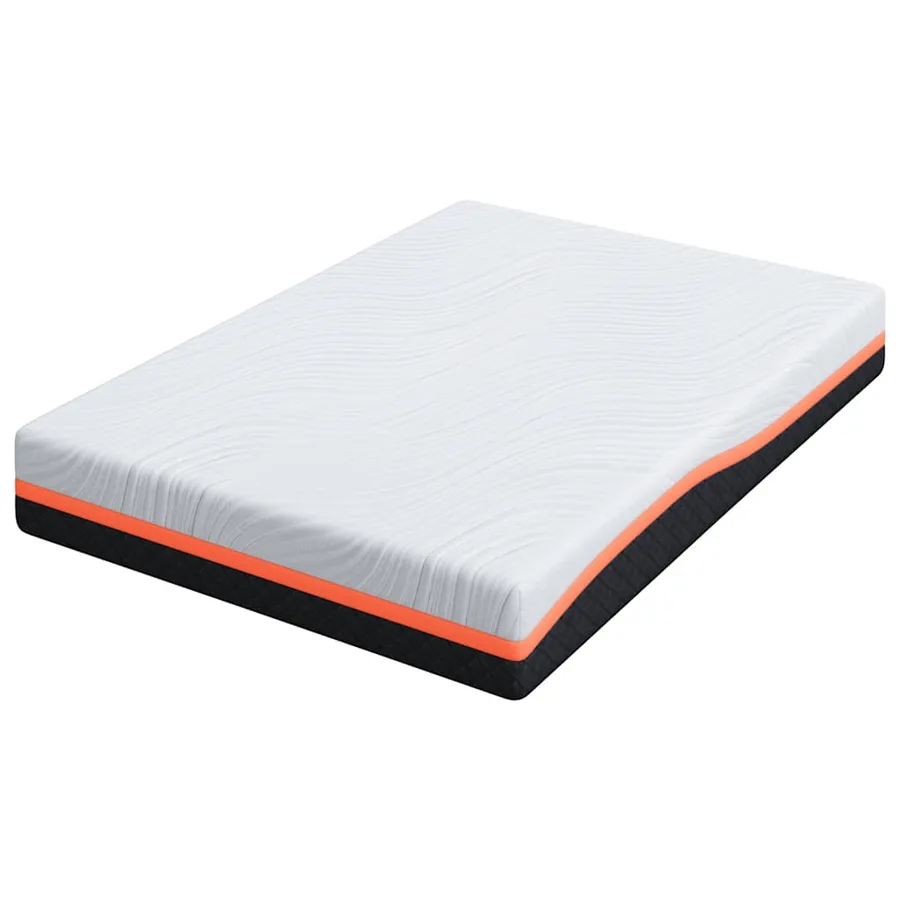 Matelas Blanc et Gris 140 x 200 cm Tissu jacquard - 5