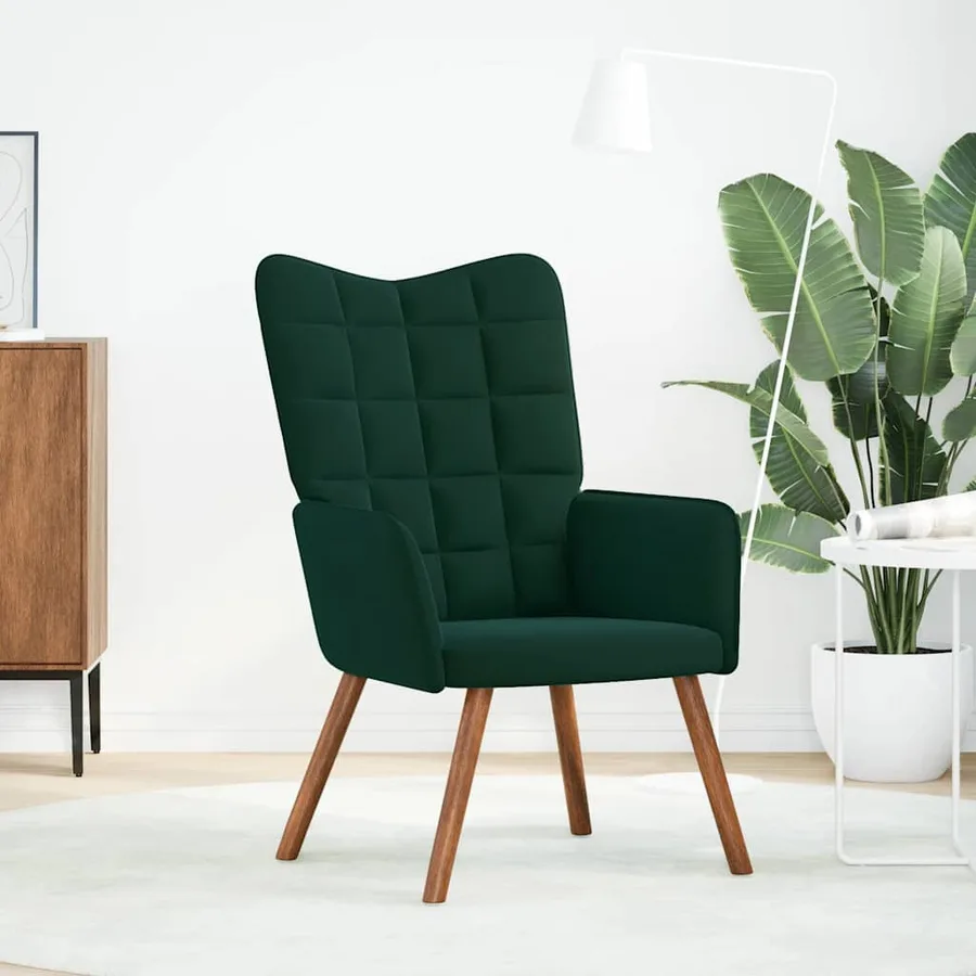 Chaise de relaxation Vert foncé Velours - 2