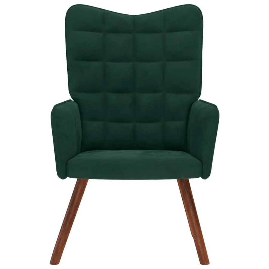 Chaise de relaxation Vert foncé Velours - 3