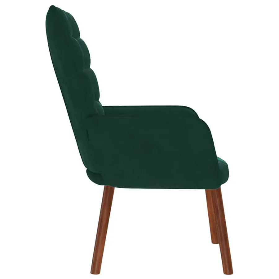 Chaise de relaxation Vert foncé Velours - 4