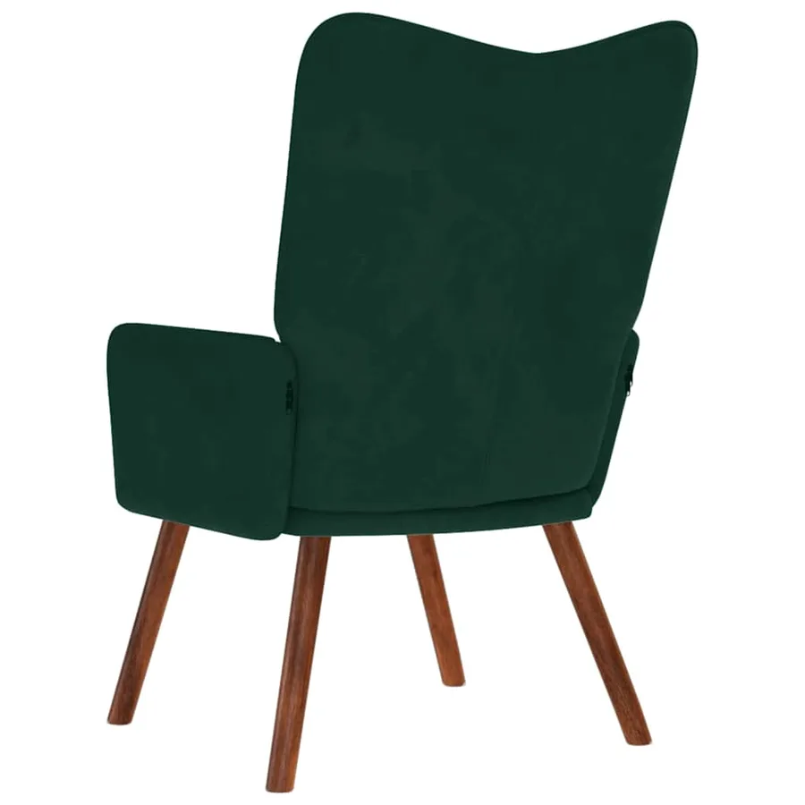 Chaise de relaxation Vert foncé Velours - 5