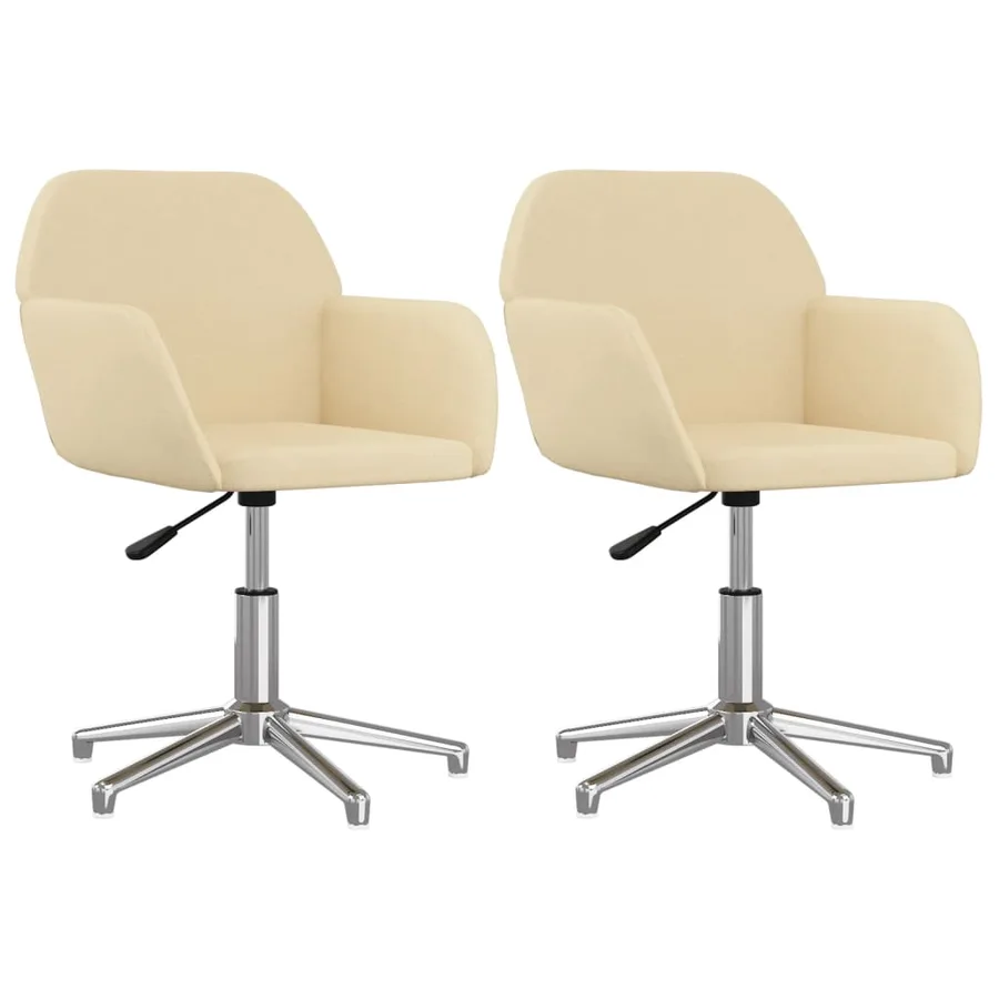 Chaises pivotantes à manger lot de 2 Crème Tissu - 2