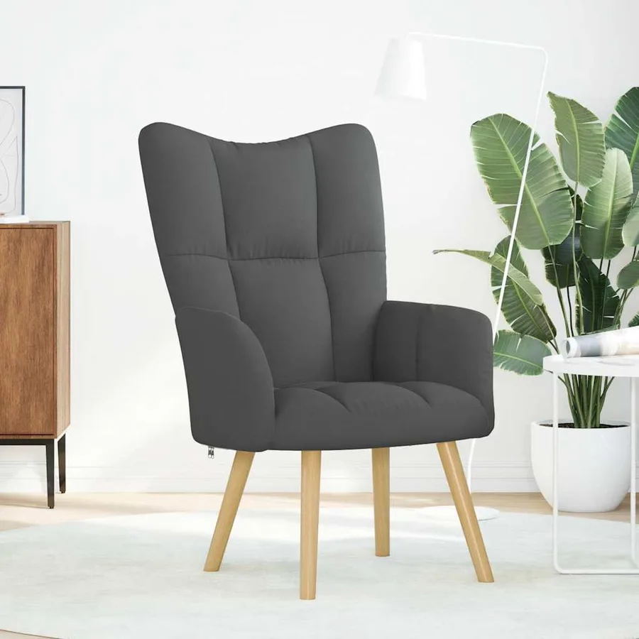 Chaise de relaxation Gris foncé Tissu - 2