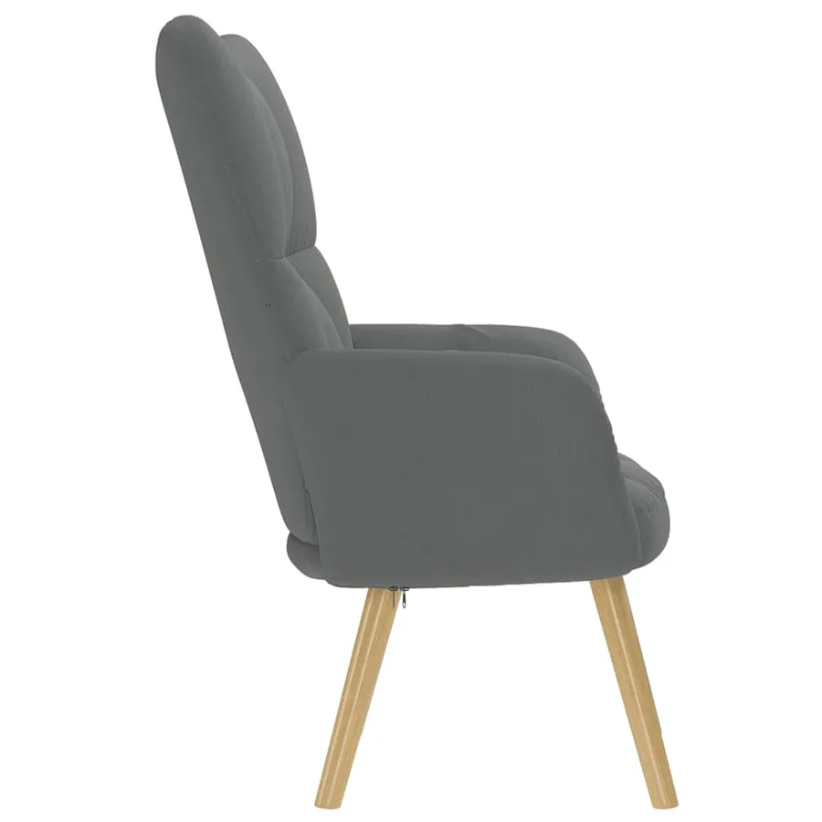 Chaise de relaxation Gris foncé Tissu - 4
