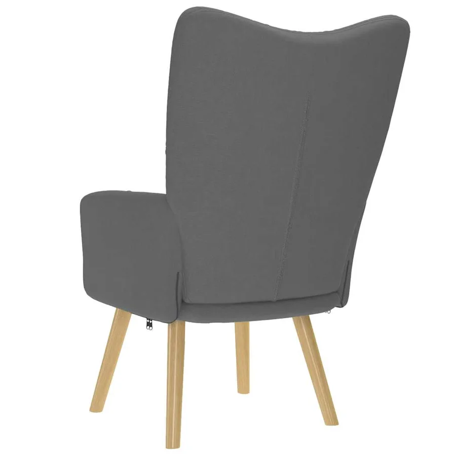 Chaise de relaxation Gris foncé Tissu - 5