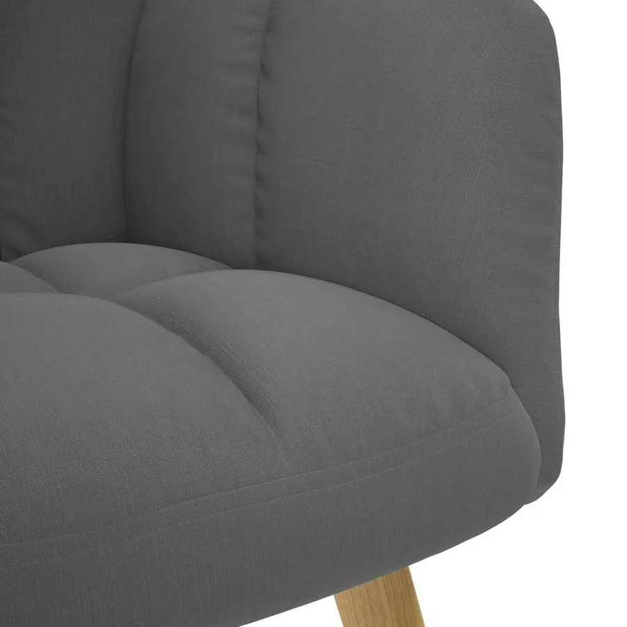 Chaise de relaxation Gris foncé Tissu - 6